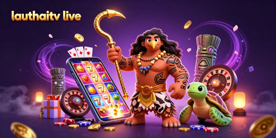 Experience lauthaitv live with colorful slot games and vibrant casino elements in an energetic scene.