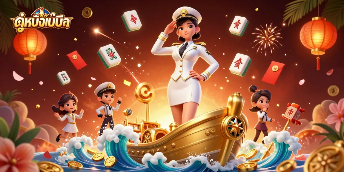 Win by watching ดูหนังออนไลน์ in HD with a vibrant cinematic scene filled with gold and luck.