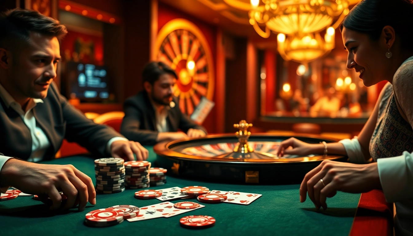 Experience high-stakes thrills at https://hm88.blue/ with luxurious poker chips and cards in a vibrant casino scene.