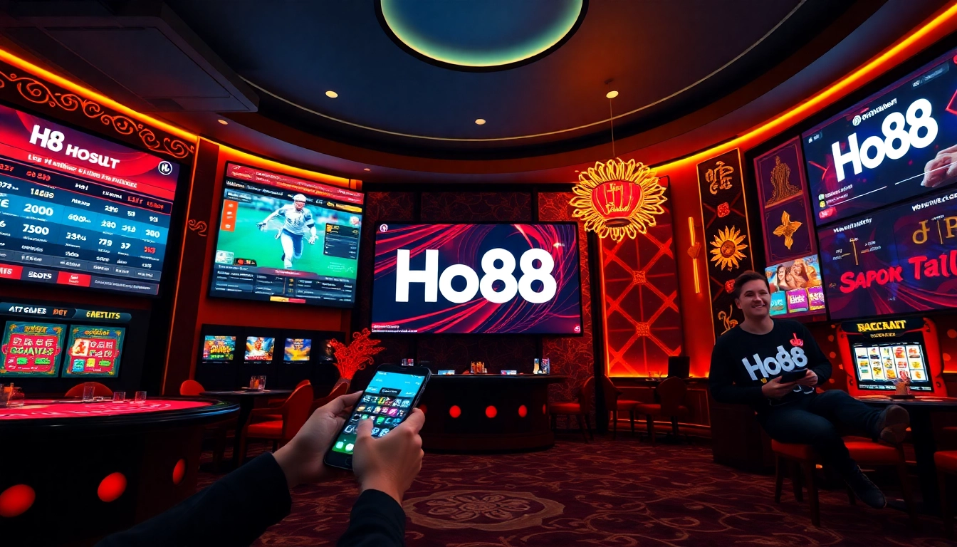 Ho88 online gambling platform interface showcasing interactive gaming options and cultural elements.