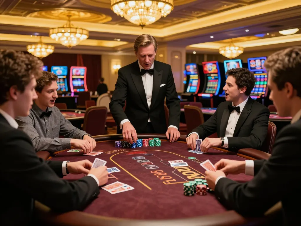 Players engaging in intense blackjack game at RED88 casino, showcasing strategy and excitement during gameplay.