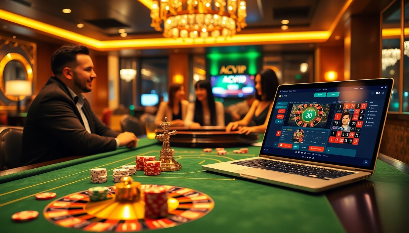 Experience thrilling gambling at ABCVIP, featuring casino tables and online gameplay.