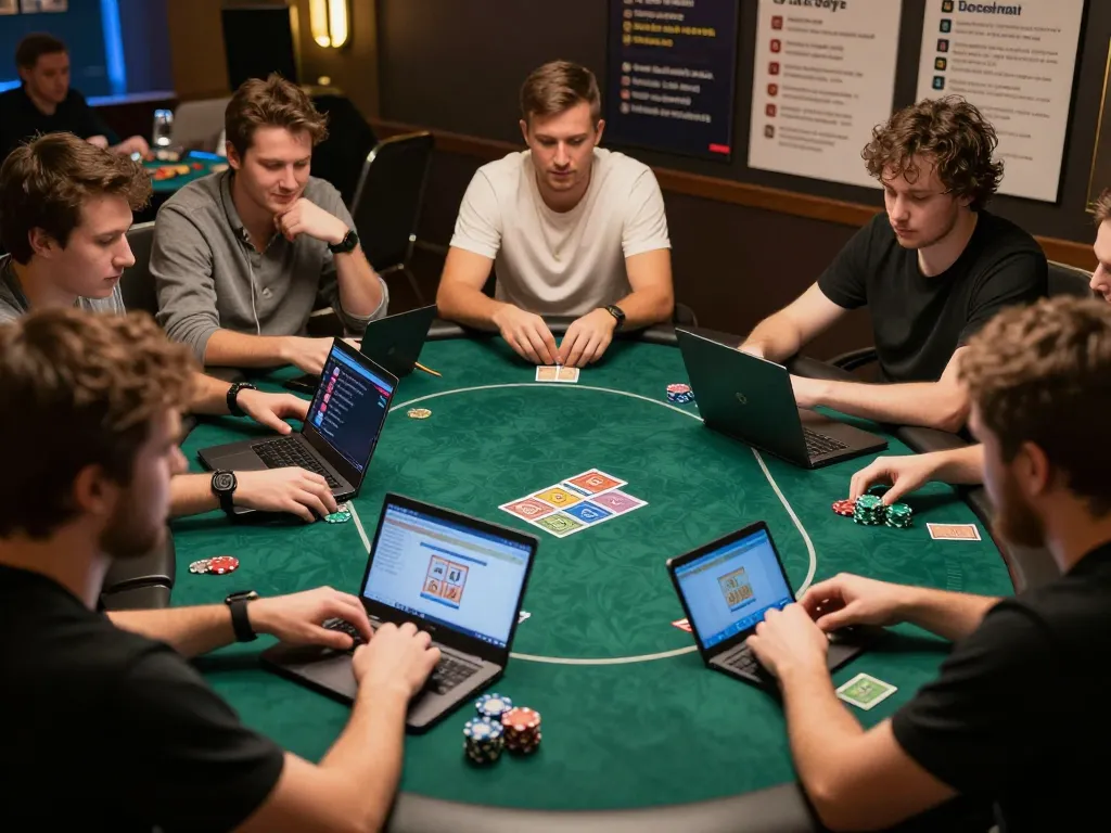 Engaging online poker action at home, seamlessly blending transporthydraulics and competitive gameplay.