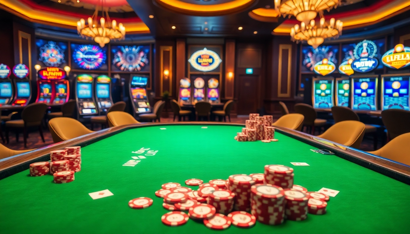 Lô đề Sunwin betting table with vibrant poker chips and colorful slips in an elegant casino.