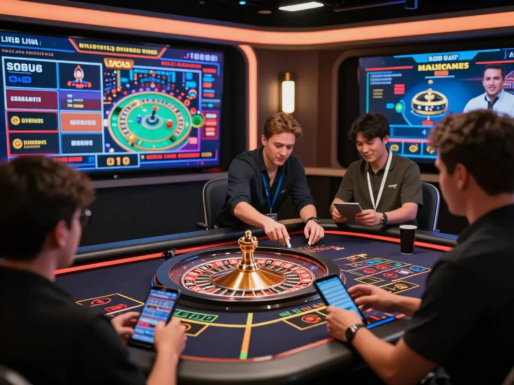 Players engaging with pucuk138 online casino app, betting on a live roulette game.