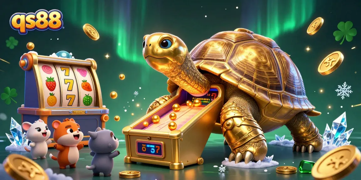 Experience thrilling gameplay at qs88 with a colossal tortoise pinball machine and dynamic slot reels.