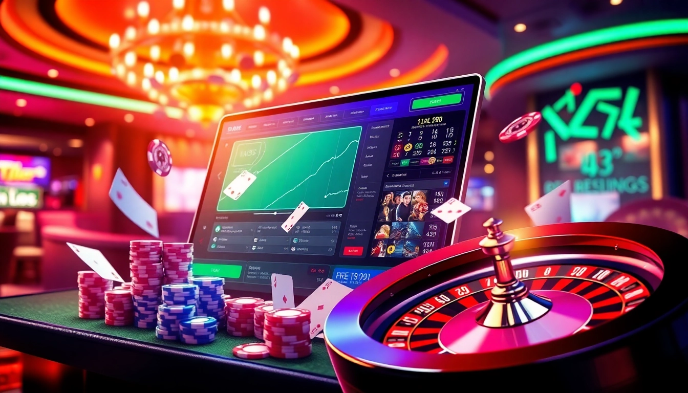 Engage in thrilling online gambling at https://xx88.promo/ with dynamic gaming elements like roulette wheels and poker chips.