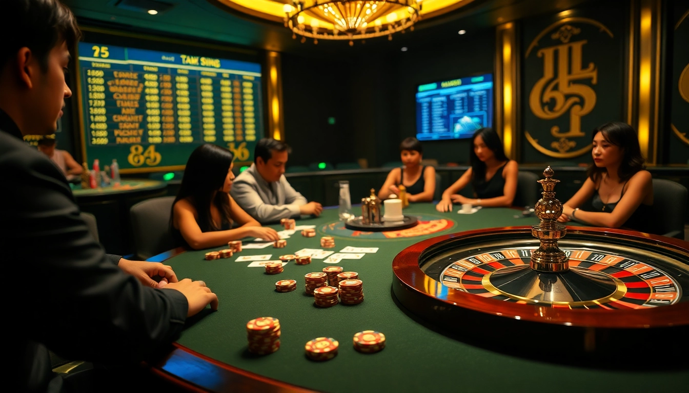 Engaged players testing their luck at a glamorous jl 55 poker table, shining chips and cards create an exciting atmosphere.