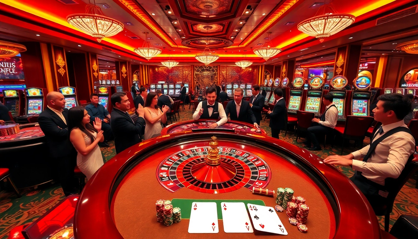 Enhance your winning strategies at nk88 com with a vibrant casino scene featuring poker chips and roulette.